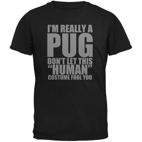 Halloween Human Pug Costume Black Youth T-Shirt