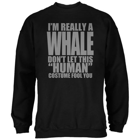 Halloween Human Whale Costume Black Adult Sweatshirt