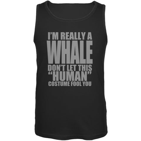 Halloween Human Whale Costume Black Adult Tank Top