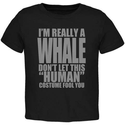 Halloween Human Whale Costume Black Toddler T-Shirt