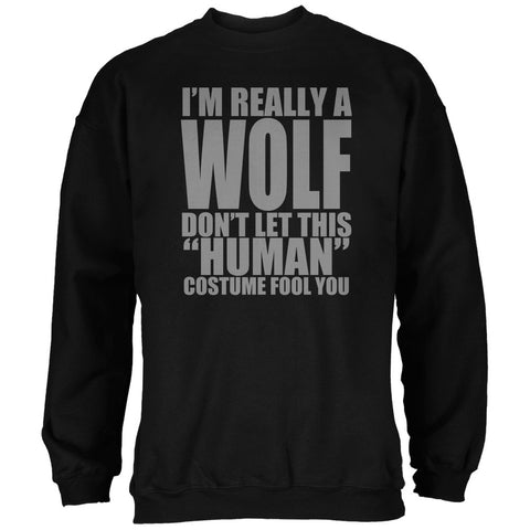 Halloween Human Wolf Costume Black Adult Sweatshirt