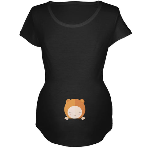 Bear Cub Baby Black Maternity Soft T-Shirt
