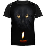 Halloween Black Cat By Candle Light All Over Adult T-Shirt