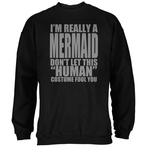 Halloween Human Mermaid Costume Black Adult Sweatshirt