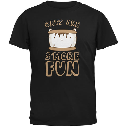 Cats Are S'More Fun Black Adult T-Shirt