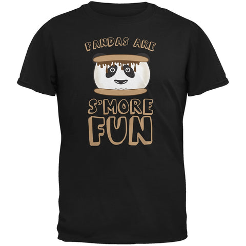 Pandas Are S'More Fun Black Adult T-Shirt