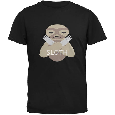 Sloth Claws Black Adult T-Shirt