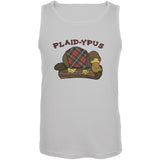 Funny Platypus Plaid-ypus White Adult Tank Top