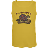 Funny Platypus Plaid-ypus White Adult Tank Top