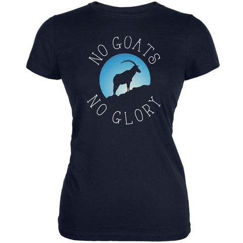 No Guts Goats No Glory Navy Juniors Soft T-Shirt