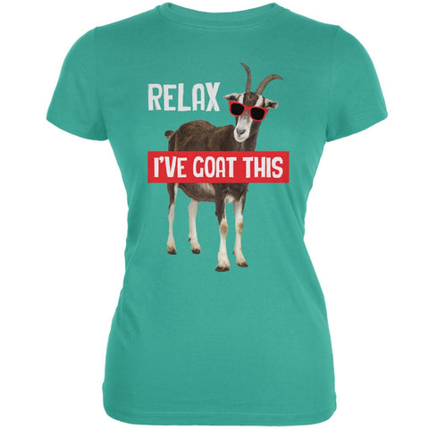 Relax I've Goat Got This Teal Juniors Soft T-Shirt