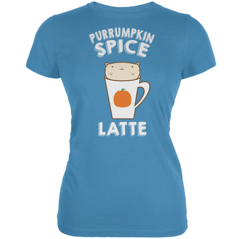 Purrumpkin Spice Latte Aqua Juniors Soft T-Shirt
