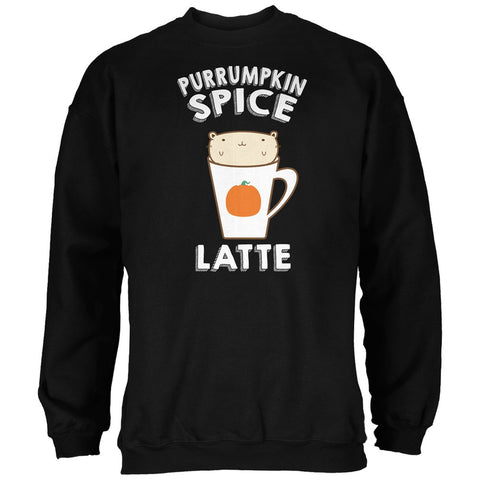 Purrumpkin Spice Latte Black Adult Sweatshirt