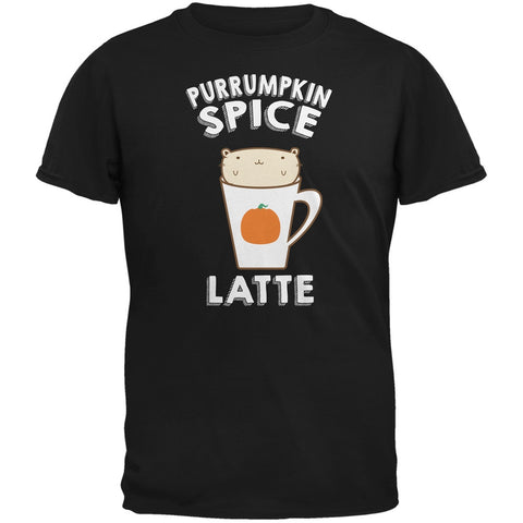 Purrumpkin Spice Latte Black Adult T-Shirt
