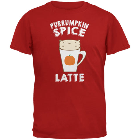 Purrumpkin Spice Latte Red Adult T-Shirt