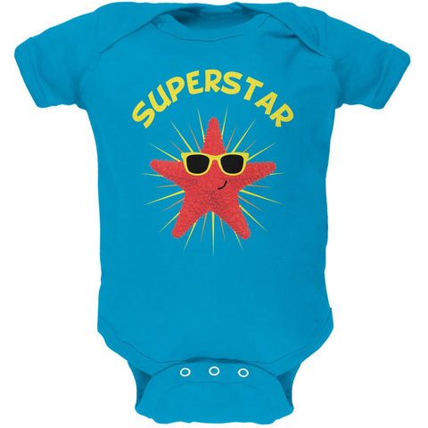 Starfish Superstar Turquoise Soft Baby One Piece
