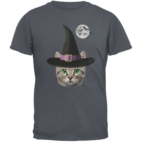 Halloween Funny Cat Witch Charcoal Youth T-Shirt