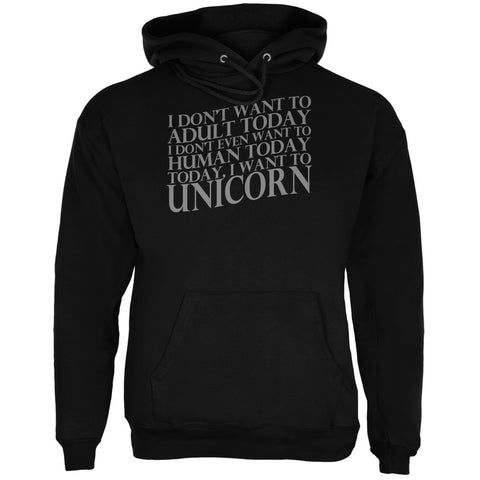 Don't Adult Today Just Unicorn Black Adult Hoodie