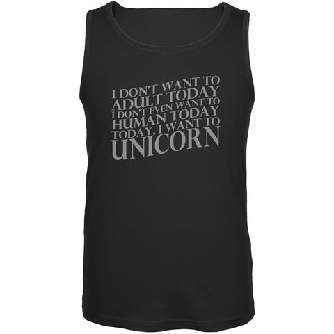 Don't Adult Today Just Unicorn Black Adult Tank Top