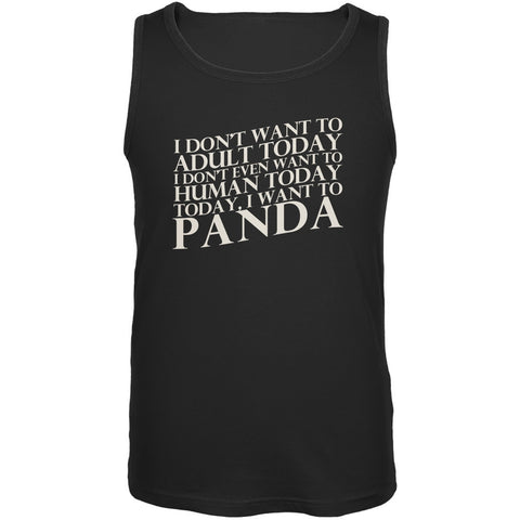 Don't Adult Today Just Panda Black Adult Tank Top