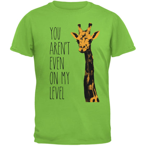 Giraffe On My Level Pop Art Lime Green Adult T-Shirt