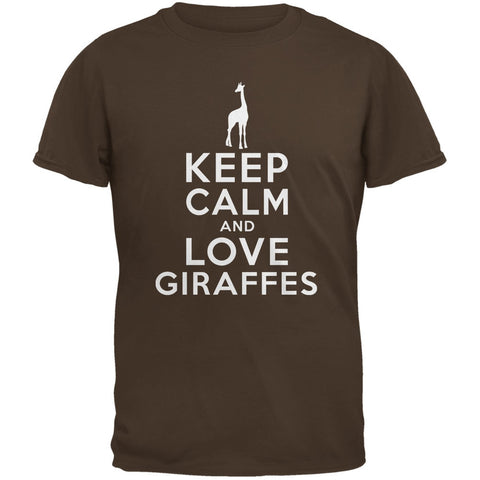 Keep Calm & Love Giraffes Brown Youth T-Shirt