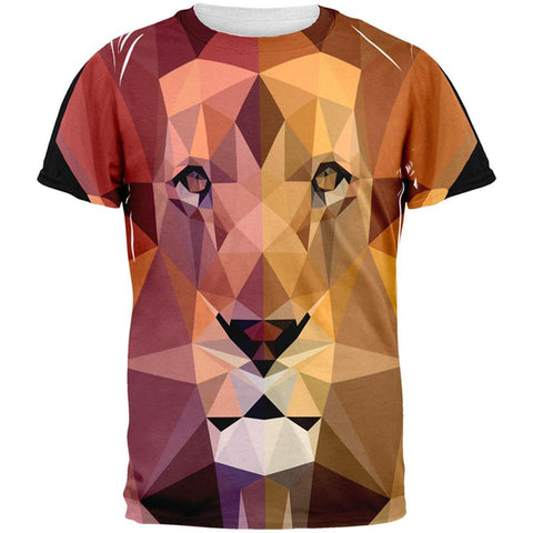Low-Poly Lion All Over Adult T-Shirt