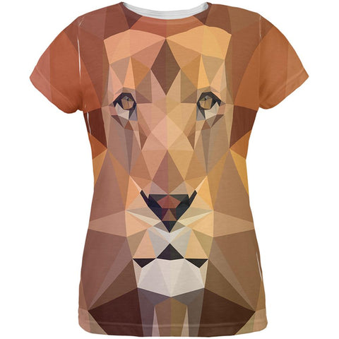 Low-Poly Lion All Over Womens T-Shirt