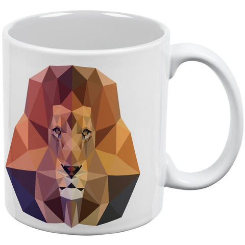 Low-Poly Lion White All Over Coffee Mug