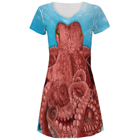 Octopus  Costume All Over Juniors V-Neck Dress