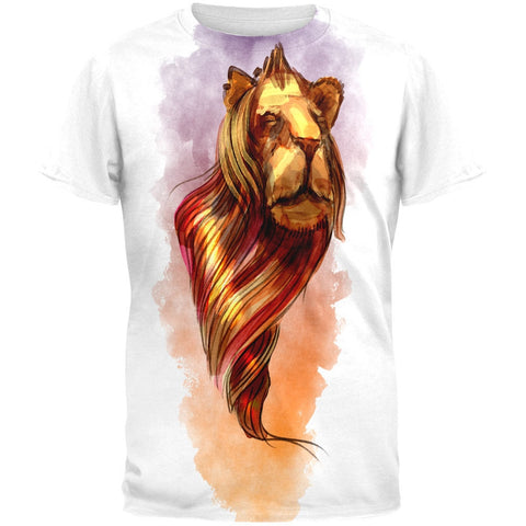 Watercolor Twisting Lion All Over Adult T-Shirt