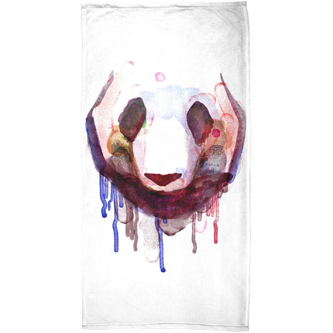 Watercolor Drip Panda All Over Beach Towel