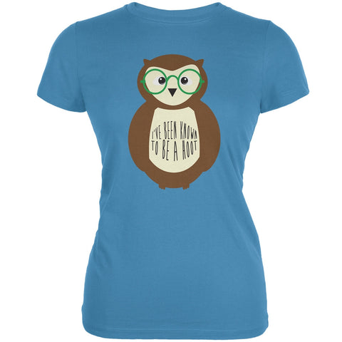 I've Been Known To Be A Hoot Owl Aqua Juniors Soft T-Shirt
