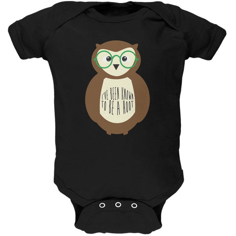 I've Been Known To Be A Hoot Owl Black Soft Baby One Piece