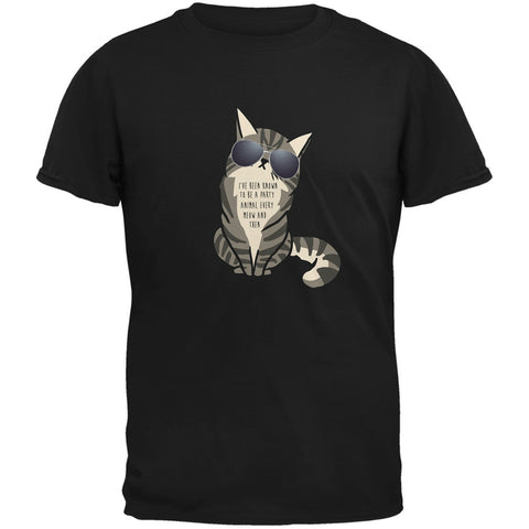 Party Animal Meow And Then Cat Black Youth T-Shirt