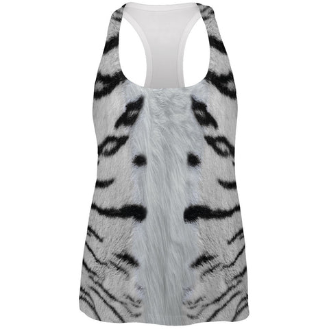 White Siberian Tiger Costume All Over Womens Work Out Tank Top