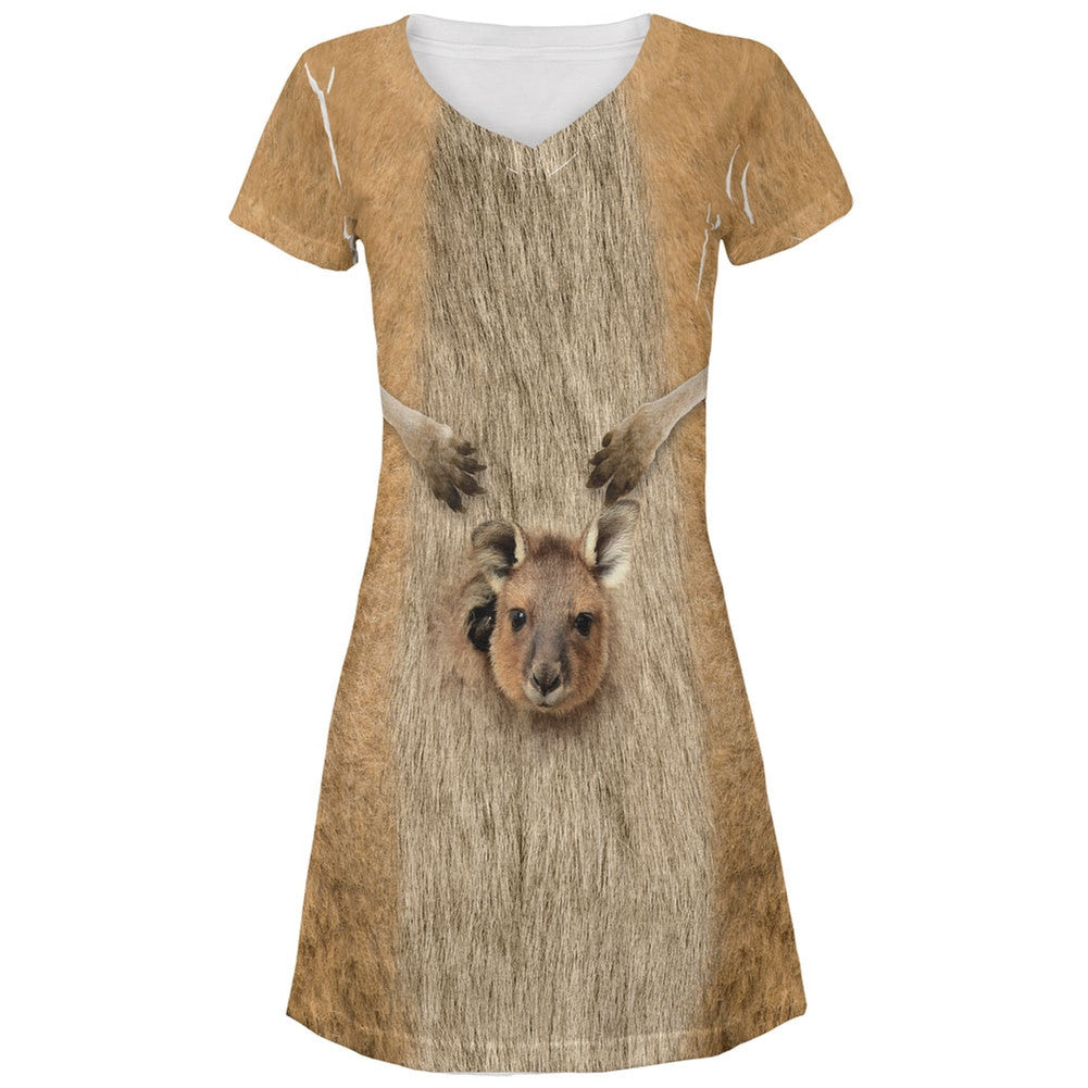Halloween Kangaroo Costume All Over V-Neck – Dress Juniors