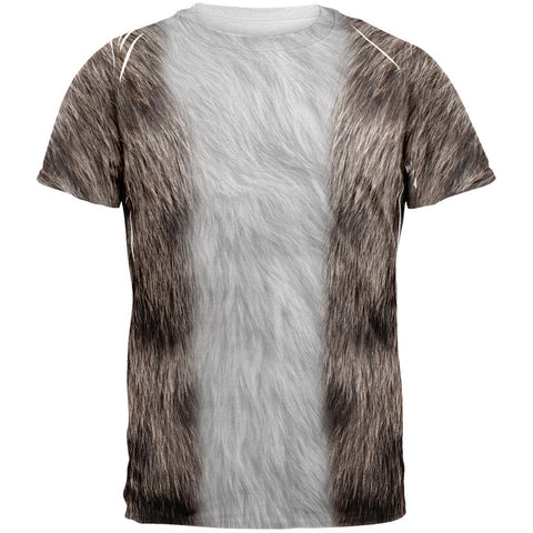 Halloween Grey Cat Costume All Over Adult T-Shirt