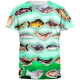 Saltwater Fish All Over Adult T-Shirt