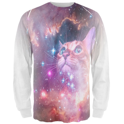 Galaxy Cat All Over Adult Long Sleeve T-Shirt
