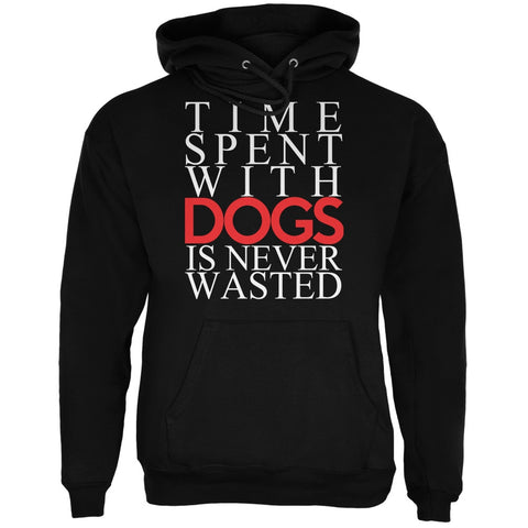 Time Spent With Dogs Never Wasted Black Adult Hoodie