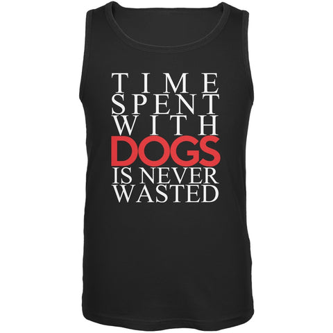 Time Spent With Dogs Never Wasted Black Adult Tank Top