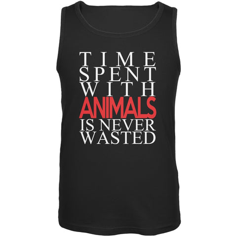 Time Spent With Animals Never Wasted Black Adult Tank Top