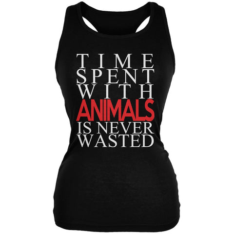 Time Spent With Animals Never Wasted Black Juniors Soft Tank Top