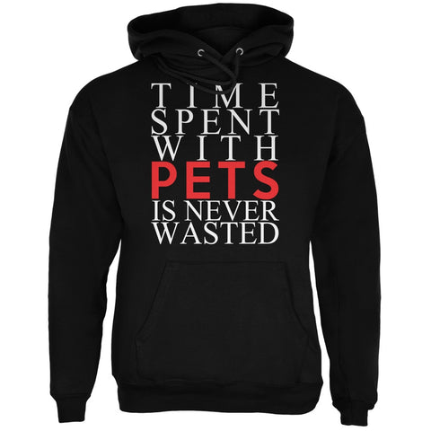 Time Spent With Pets Never Wasted Black Adult Hoodie