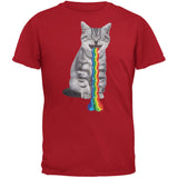 Rainbow Vomit Cat Adult T-Shirt