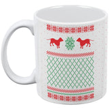 Dachshund Ugly Christmas Sweater White All Over Coffee Mug