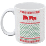 Polar Bear Ugly Christmas Sweater White All Over Coffee Mug