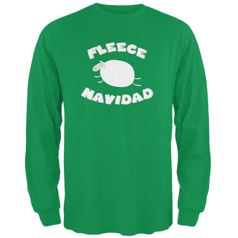 Christmas Fleece Navidad Irish Green Adult Long Sleeve T-Shirt