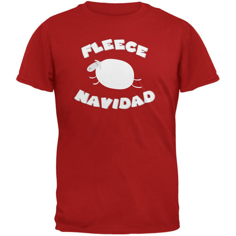 Christmas Fleece Navidad Red Adult T-Shirt